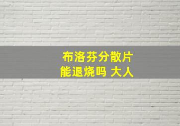 布洛芬分散片能退烧吗 大人